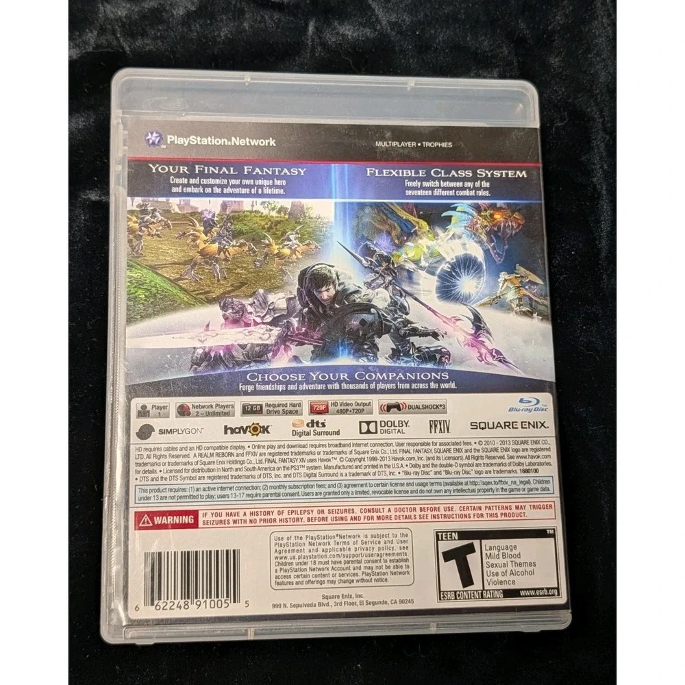 Final Fantasy XIV A Realm Reborn Sony PlayStation‎ 3 PS3 CIB Case Manual Disc 14